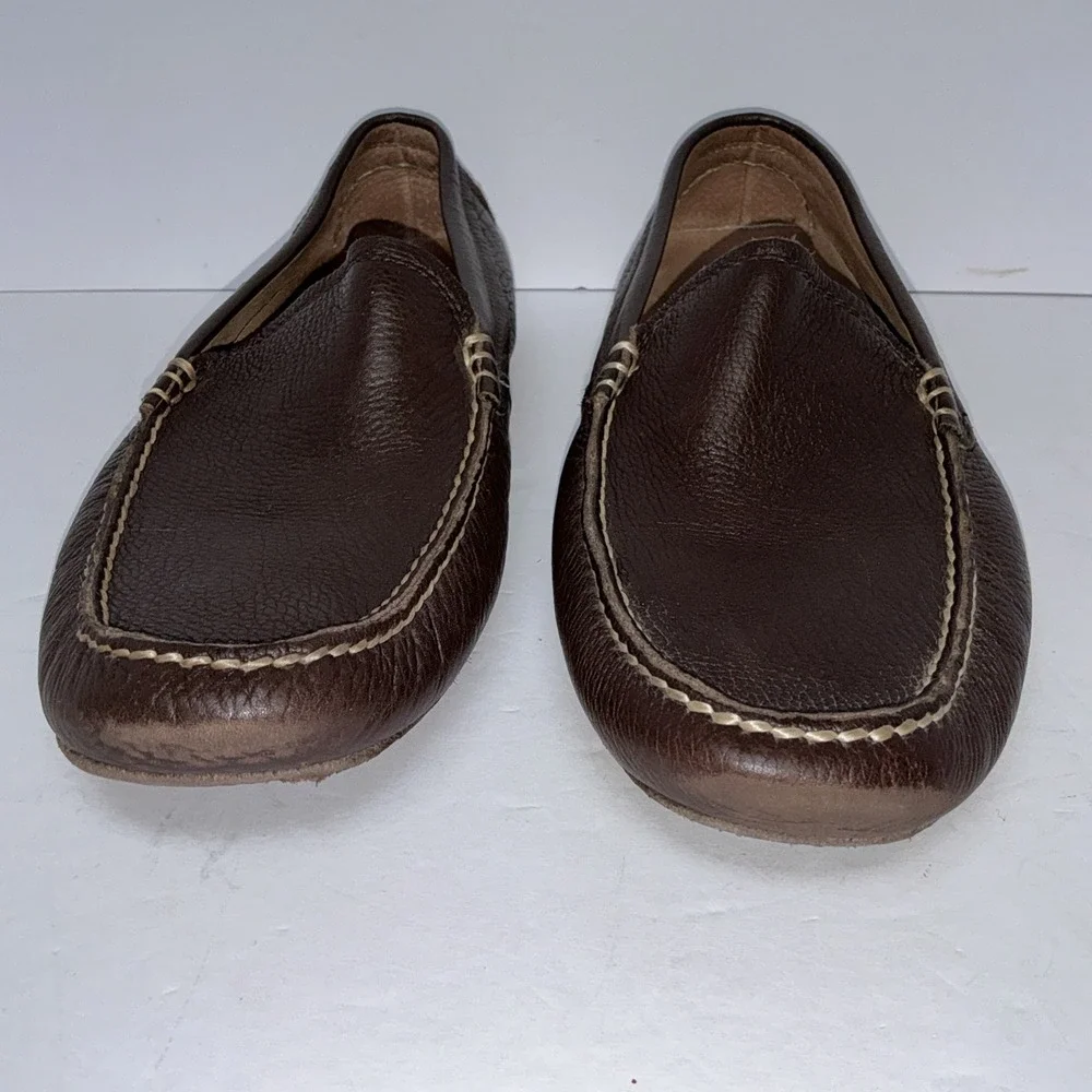 Banana‎ Republic Driver Loafers Mens 10M Brown Pebbled Leather Slip On Shoes